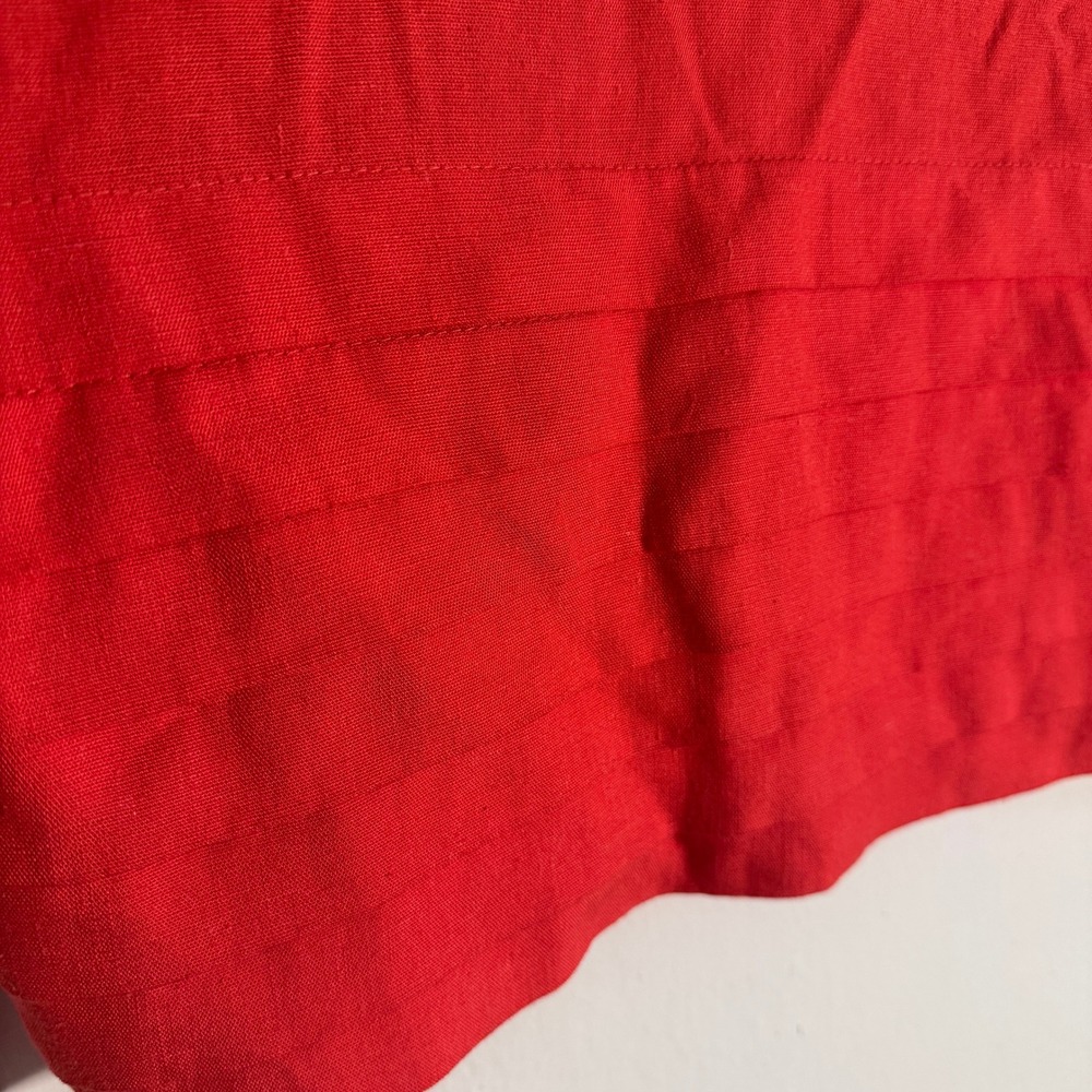 Vintage Traces Red Linen Blend Cropped Bolero Festival Top Sz 12 evening summer - Picture 6 of 9